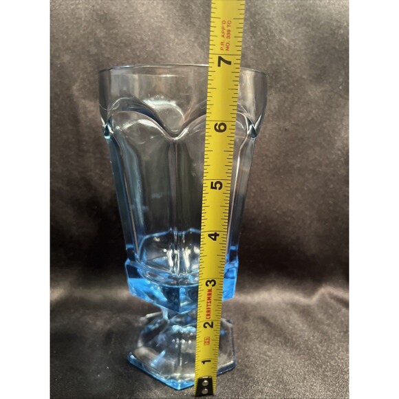 Set of 2 FOSTORIA VIRGINIA" Light Blue Goblets Stemware Glasses 6.75”X3.5” - Picture 7 of 8